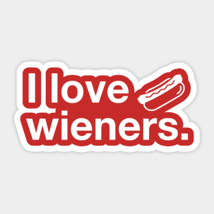 I Love Wieners Sticker